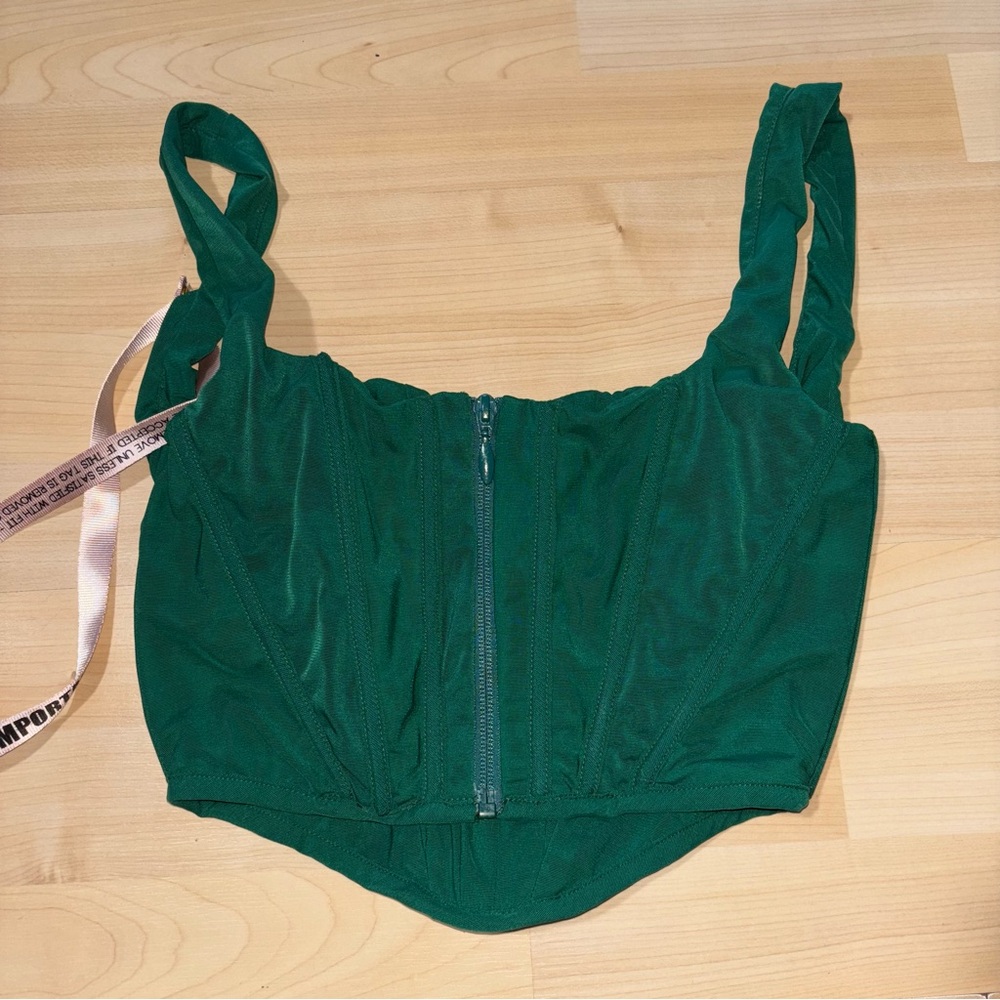 House of CB Ninetta Emerald Green Mesh Corset Top Size Small Bustier Date Night - Picture 9 of 13